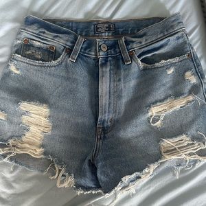 Abercrombie Hise Rise denim shorts. Size 2